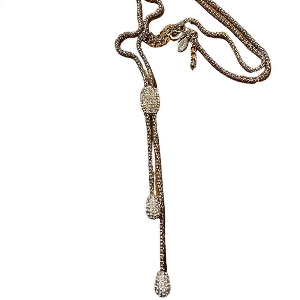 Chico’s silver tone lariat necklace
